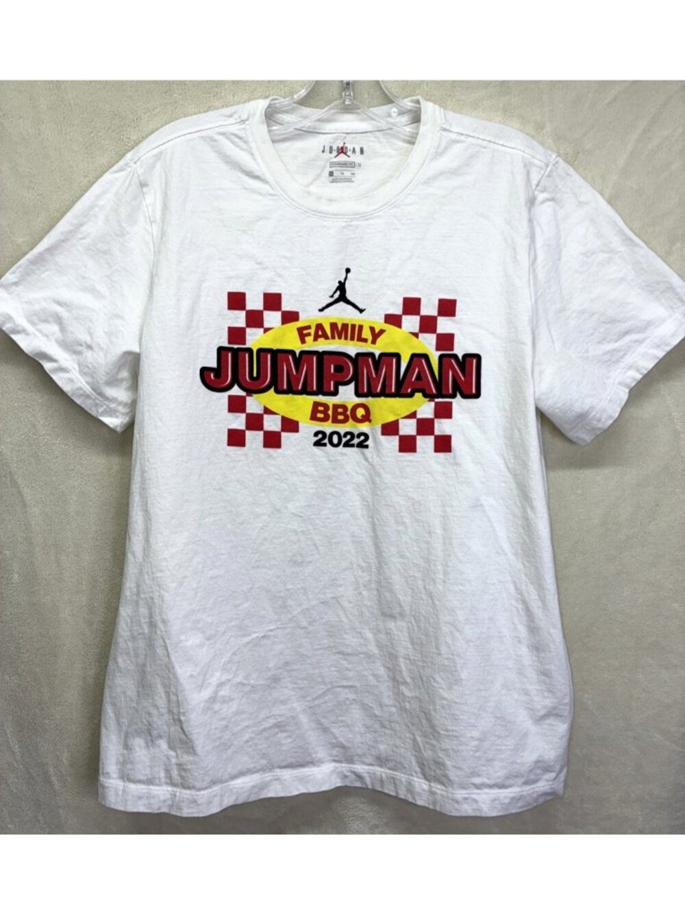 Nike Air T-shirt Jordan Jump Man Family BBQ 2022 Short Sleeve Cotton Women XL #z